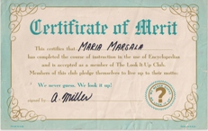 Look it Up Certificate